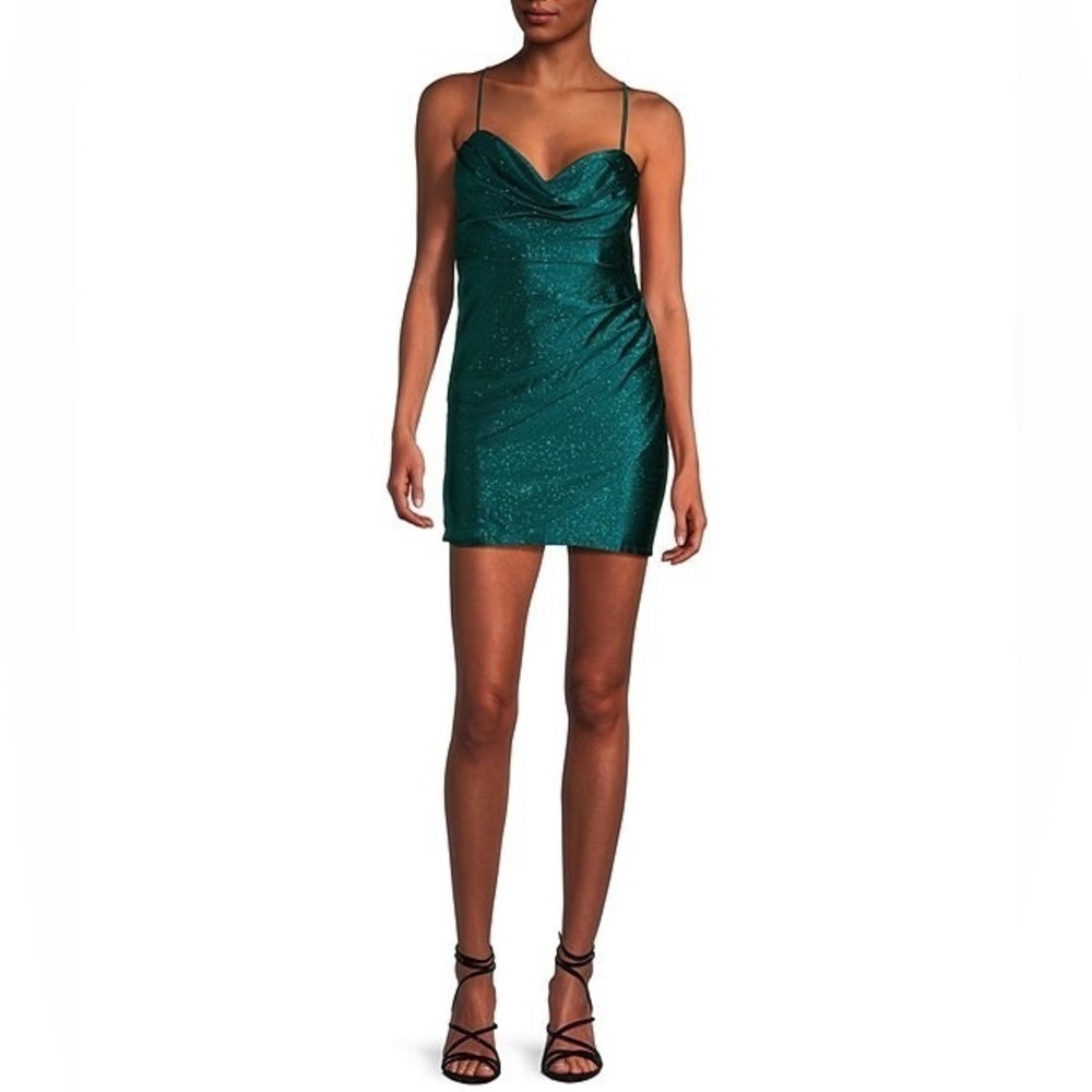 Honey and Rosie Sparkling Teal Mini Dress XL NWT